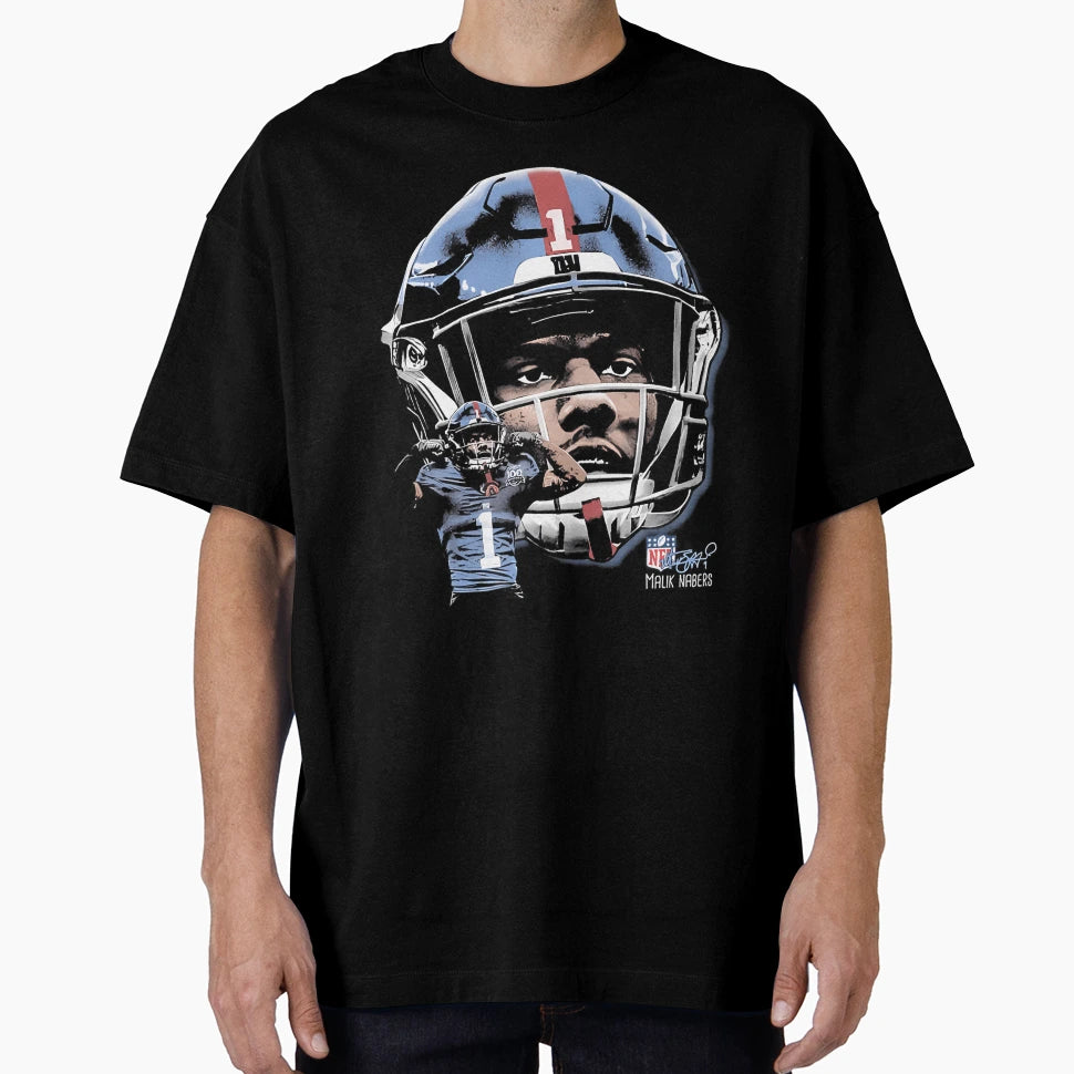 Malik Nabers New York G Helmet T-Shirt - Unique Graphic Unisex - T-Shirt, Sweatshirt, Hoodie