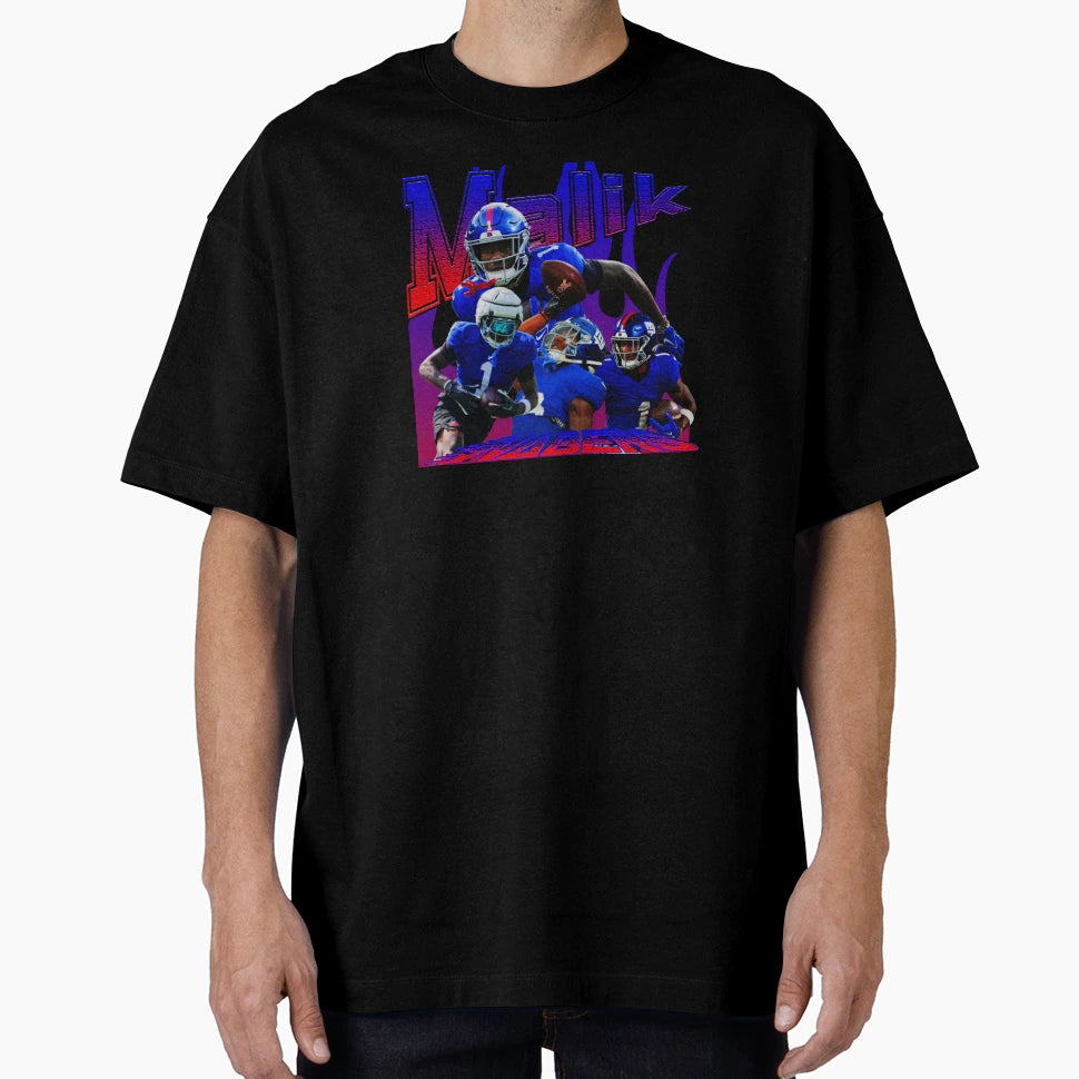 Malik Nabers Team Action Collage T-Shirt - Aesthetic Graphic Unisex - T-Shirt, Sweatshirt, Hoodie