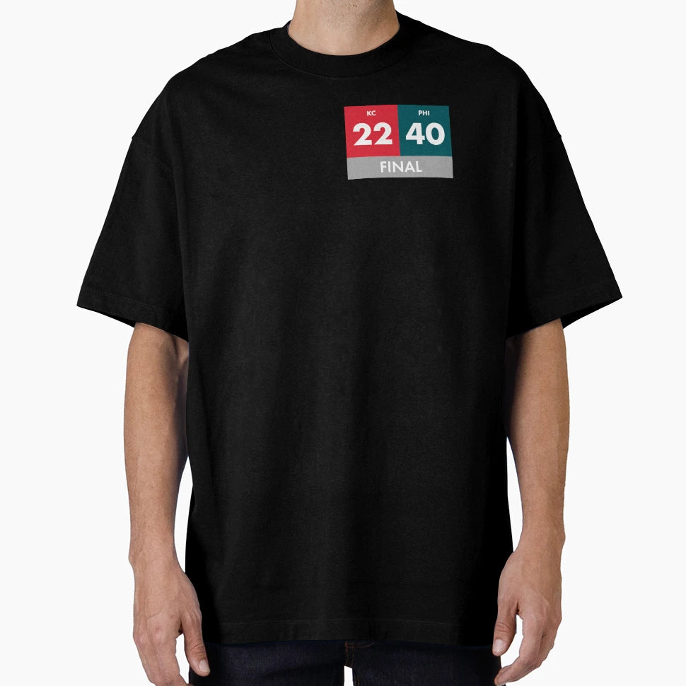 Super Bowl Lix Final Score T-Shirt - Minimalist Print Unisex - T-Shirt, Sweatshirt, Hoodie