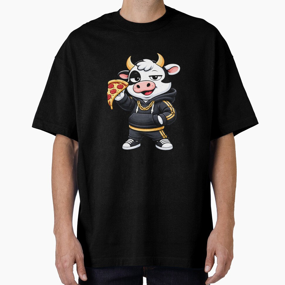 Boss Foodie Cow Confident Mascot Cartoon Streetwear - Adult & Kids T-Shirts, Sweatshirts & Hoodies apparel design preview 1