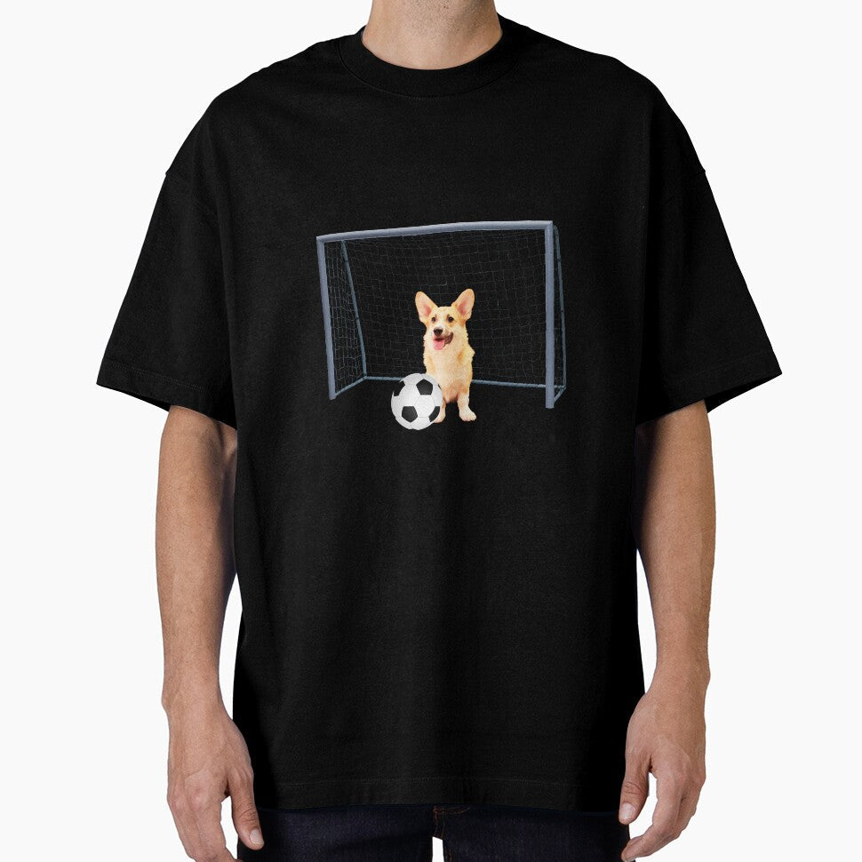 Corgi dog Football soccer goal by Move-Art - Adult & Kids T-Shirts, Sweatshirts & Hoodies apparel design preview 1