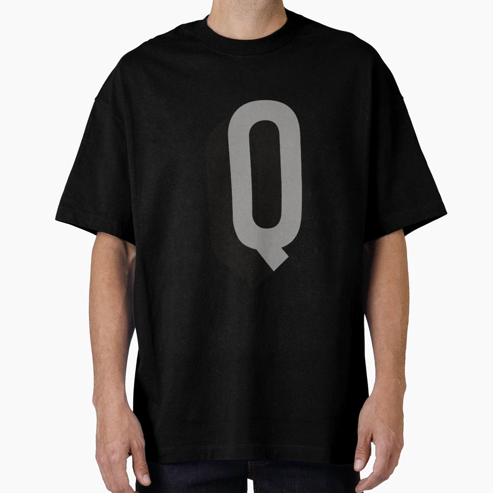 Grey And Black Q Film Noir Monogram T-Shirt - Unique Graphic Men Women - T-Shirt, Sweatshirt, Hoodie