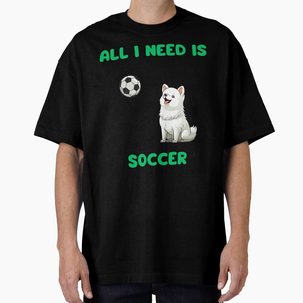 All I need is soccer and my dog by Gilpro Designs - Adult & Kids T-Shirts, Sweatshirts & Hoodies apparel design preview 1