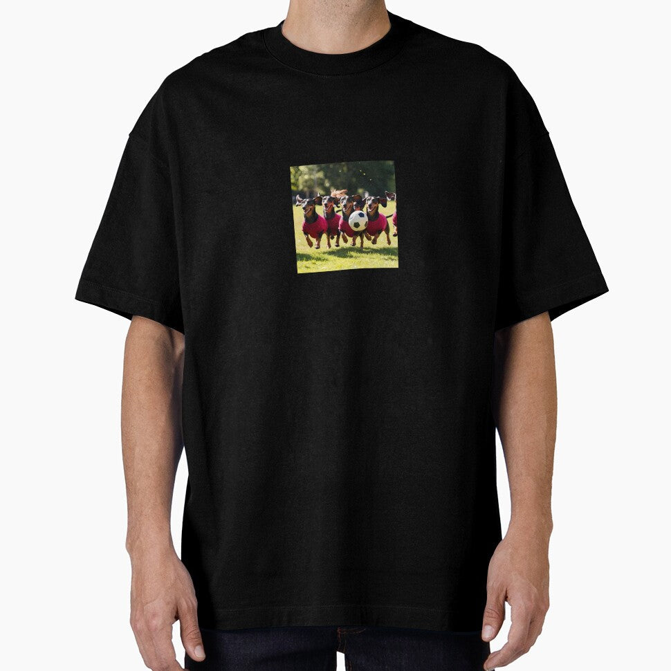 Dachsunds love football too! Soccer and Dog Lovers - Adult & Kids T-Shirts, Sweatshirts & Hoodies apparel design preview 1