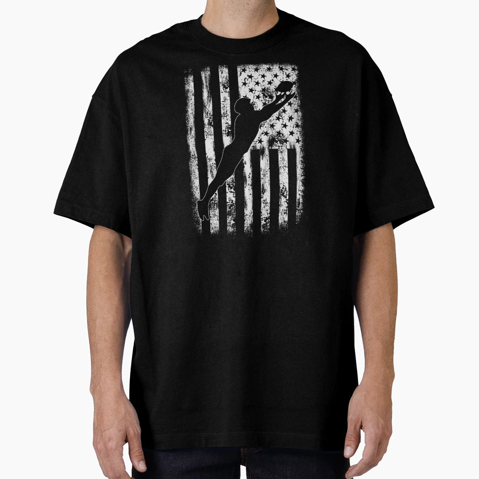 Football American Flag T-Shirt - Minimalist Print Men Women - T-Shirt, Sweatshirt, Hoodie