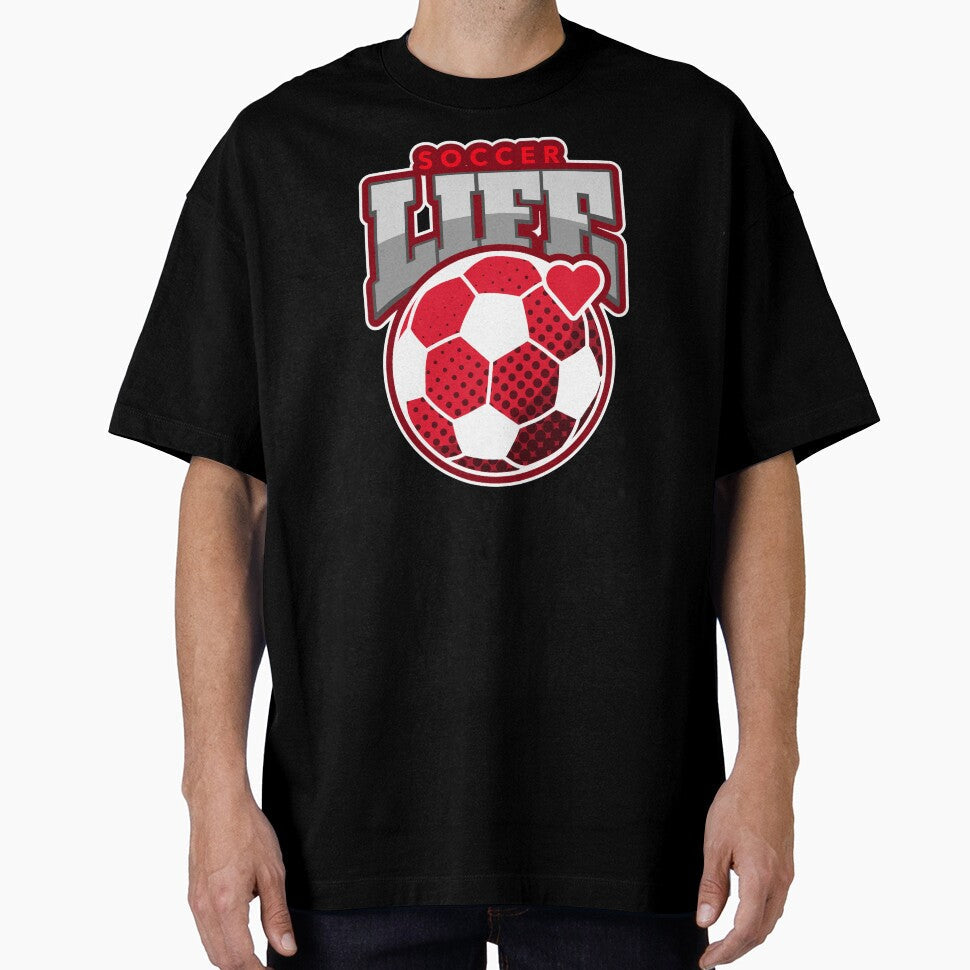 Soccer Life- Red and Wt hrt by VJKTees - Adult & Kids T-Shirts, Sweatshirts & Hoodies apparel design preview 1