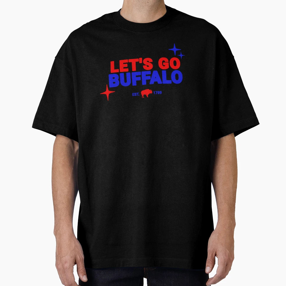 Lets Go Buffalo Football Colors T-Shirt - Aesthetic Graphic Men Women - T-Shirt, Sweatshirt, Hoodie