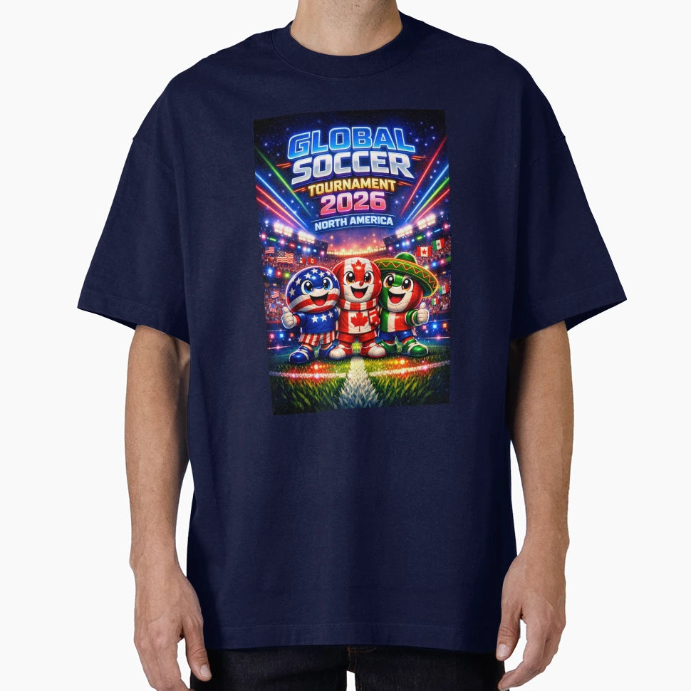 Global Soccer Tournament 2026 Neon T-Shirt - Casual Everyday Wear Unisex - T-Shirt, Sweatshirt, Hoodie