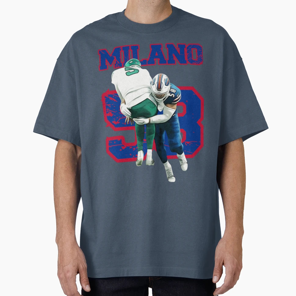 Buffalo Bills Milano 58 Dominating Tackle T-Shirt - Trendy Graphic Unisex - T-Shirt, Sweatshirt, Hoodie