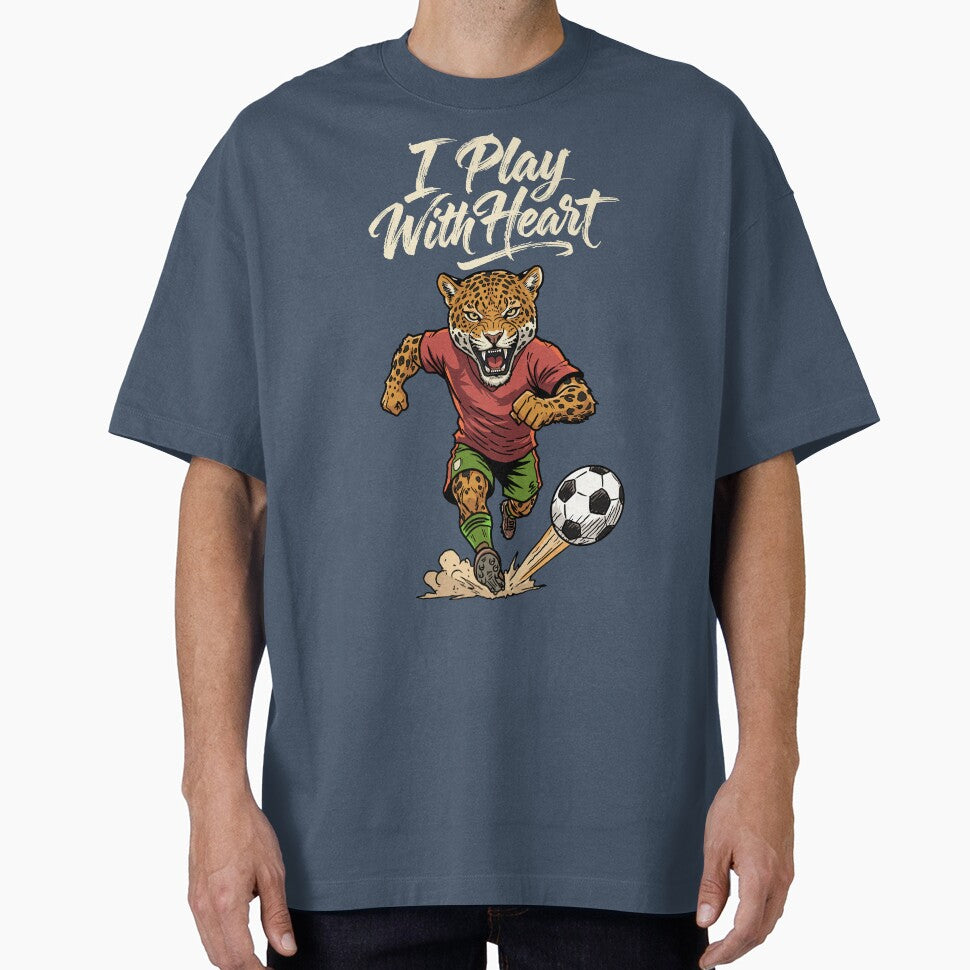 I Play With Heart Jaguar Soccer Spirit by CARPIO - Adult & Kids T-Shirts, Sweatshirts & Hoodies apparel design preview 1