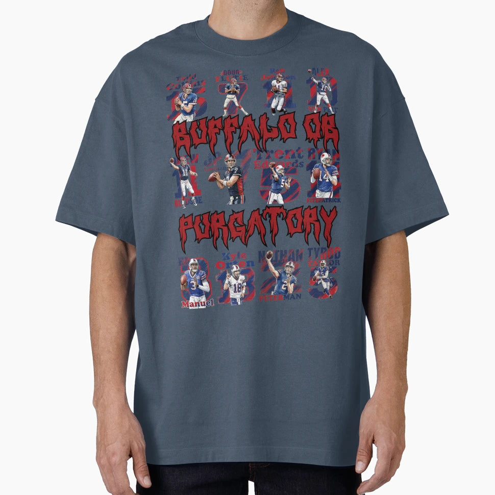 Buffalo Qb Purgatory Football T-Shirt - Aesthetic Graphic for Adults - T-Shirt, Sweatshirt, Hoodie
