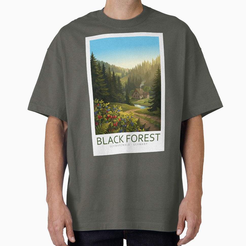 Black Forest Schwarzwald Germany Travel Art by - Adult & Kids T-Shirts, Sweatshirts & Hoodies apparel design preview 1