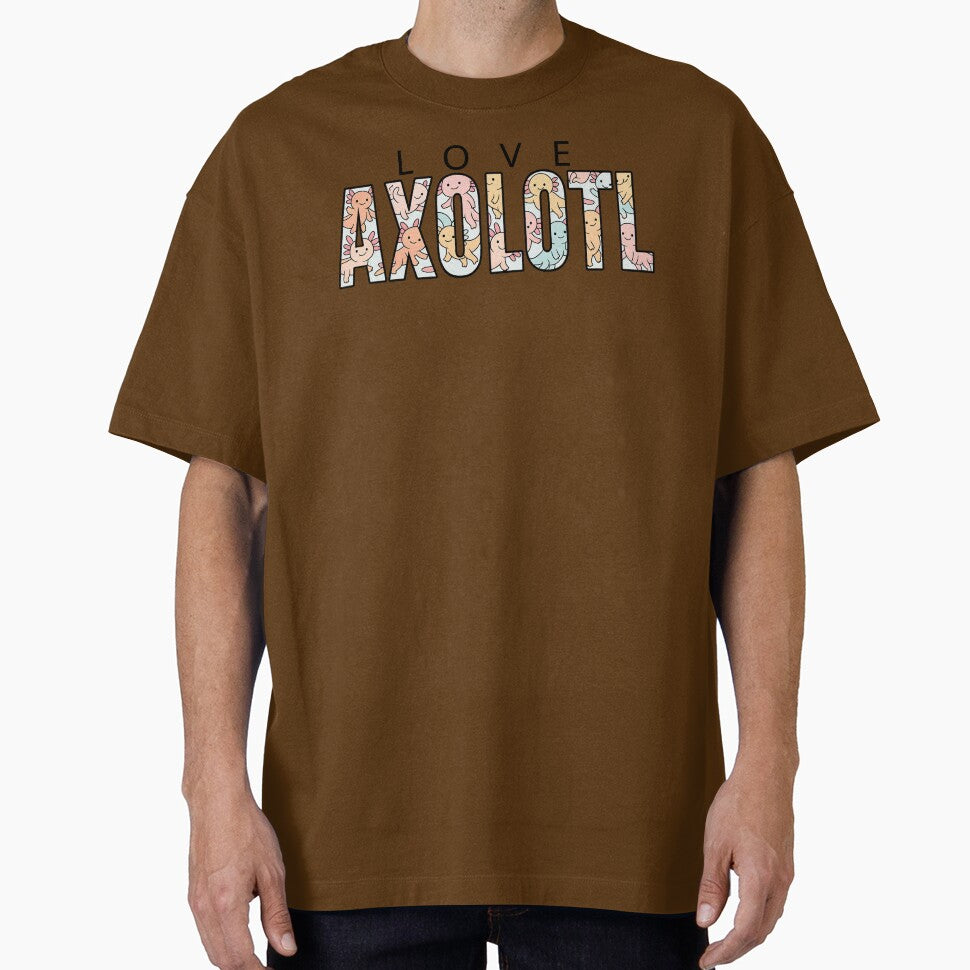 Cute Love Axolotl Letters Kawaii Funny Word Design by - Adult & Kids T-Shirts, Sweatshirts & Hoodies apparel design preview 1