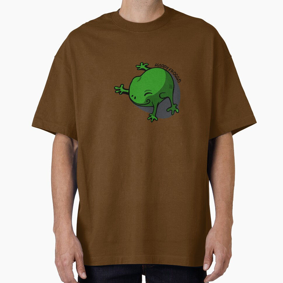 Happy Froggo Funny Cute Frog by Rain Ant - Adult & Kids T-Shirts, Sweatshirts & Hoodies apparel design preview 1