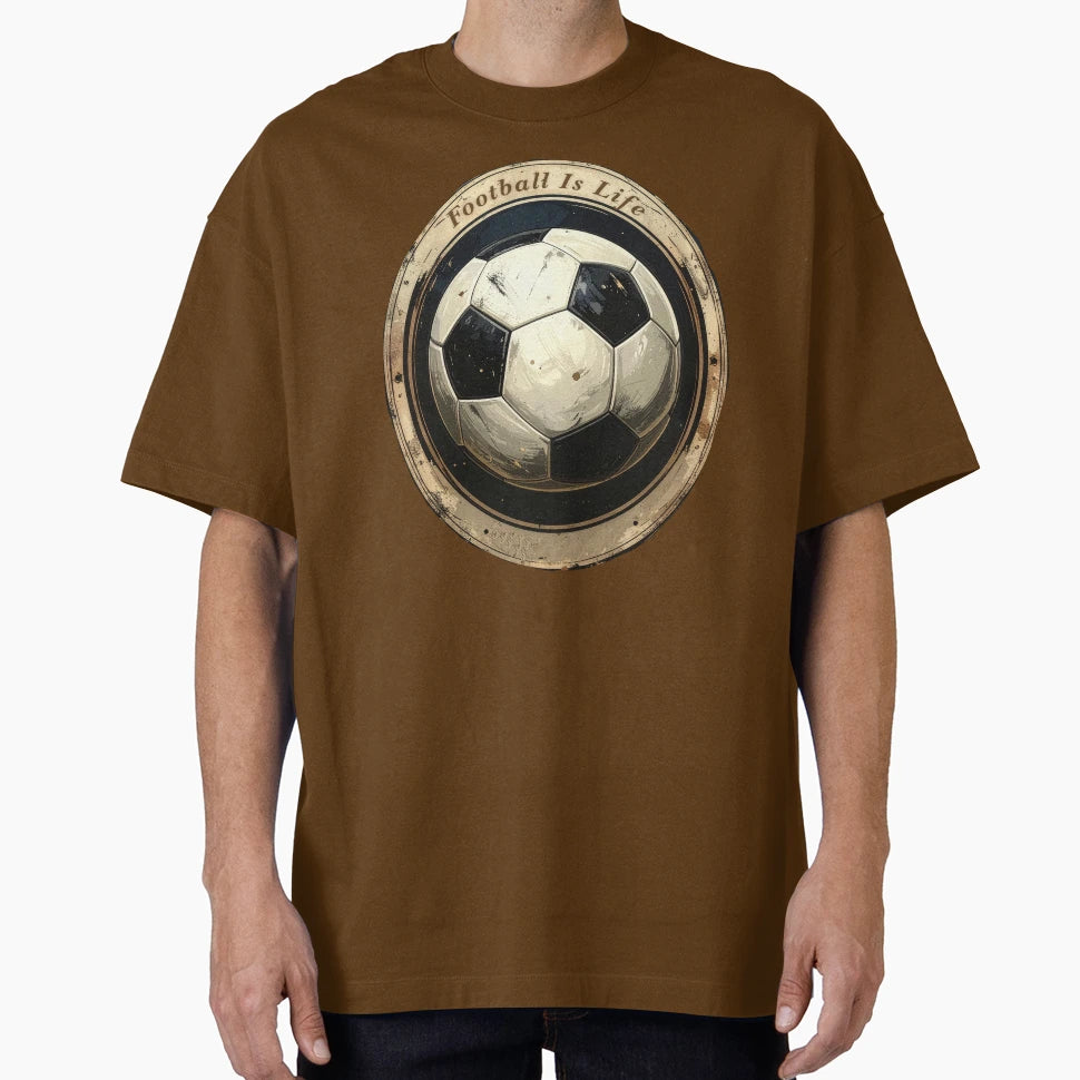 Football Is Life Soccer Ball Emblem T-Shirt - Graphic Print Unisex - T-Shirt, Sweatshirt, Hoodie