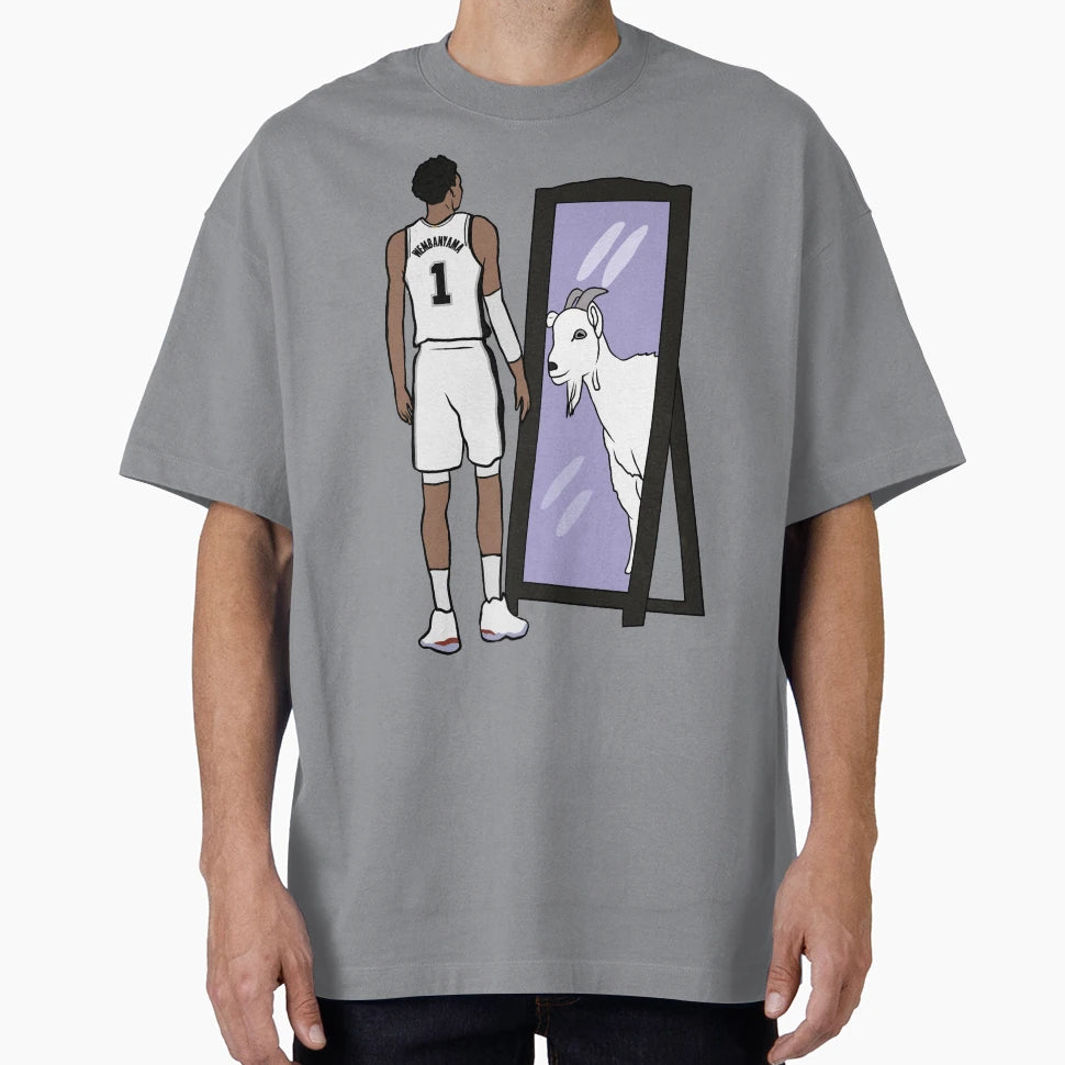 Victor Wembanyama Mirror Goat T-Shirt - Trendy Graphic for Adults - T-Shirt, Sweatshirt, Hoodie