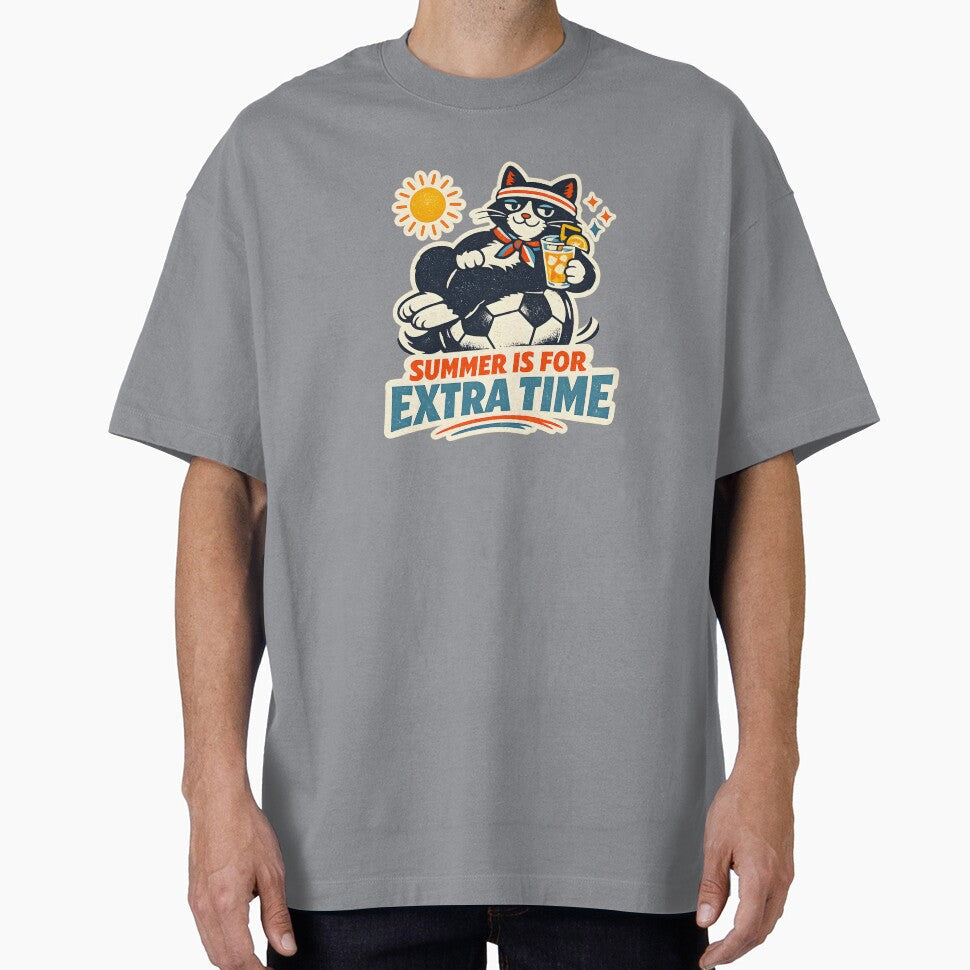 Retro Summer Soccer Tuxedo Cat by RexNoise - Adult & Kids T-Shirts, Sweatshirts & Hoodies apparel design preview 1
