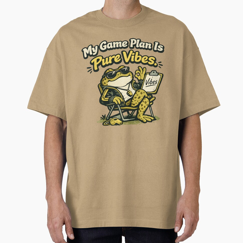 My Game Plan Is Pure Vibes Zen Coach Toad Funny - Adult & Kids T-Shirts, Sweatshirts & Hoodies apparel design preview 1