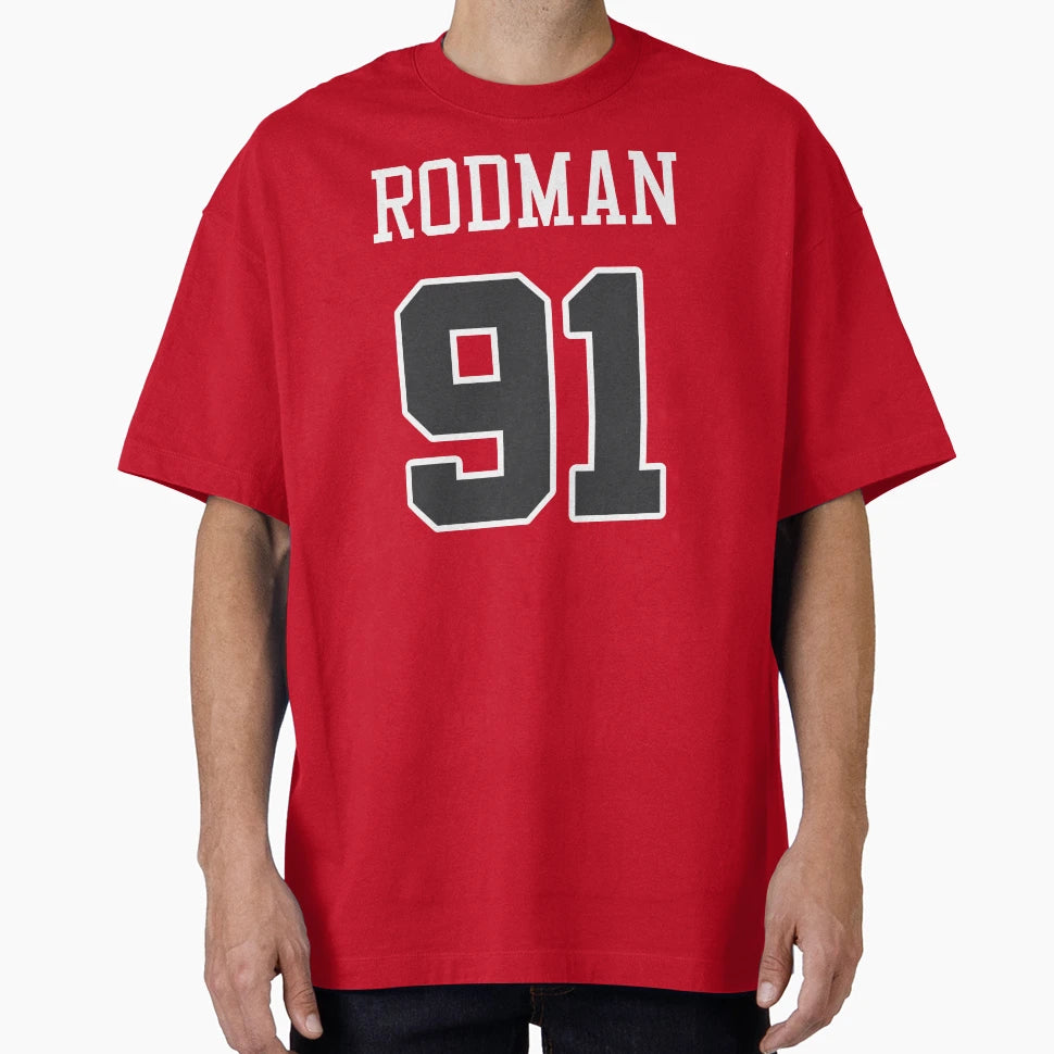 Dennis Rodman 91 Bulls T-Shirt - Novelty Apparel for Adults - T-Shirt, Sweatshirt, Hoodie