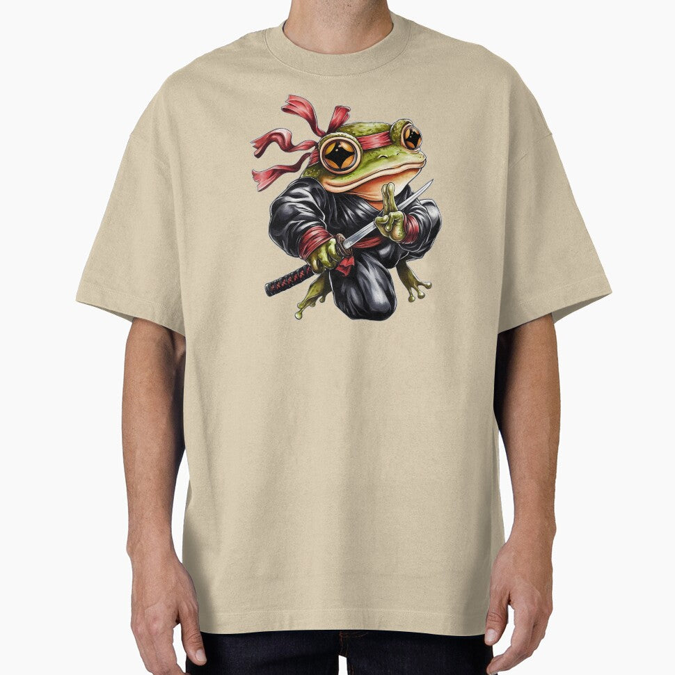 Cute Frog Ninja Samurai Kawaii Warrior Anime Style - Adult & Kids T-Shirts, Sweatshirts & Hoodies apparel design preview 1