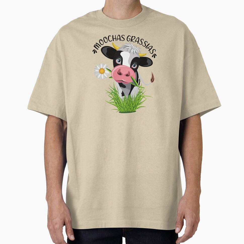 Moochas Grassias Kawaii cow by KawaiiPark - Adult & Kids T-Shirts, Sweatshirts & Hoodies apparel design preview 1