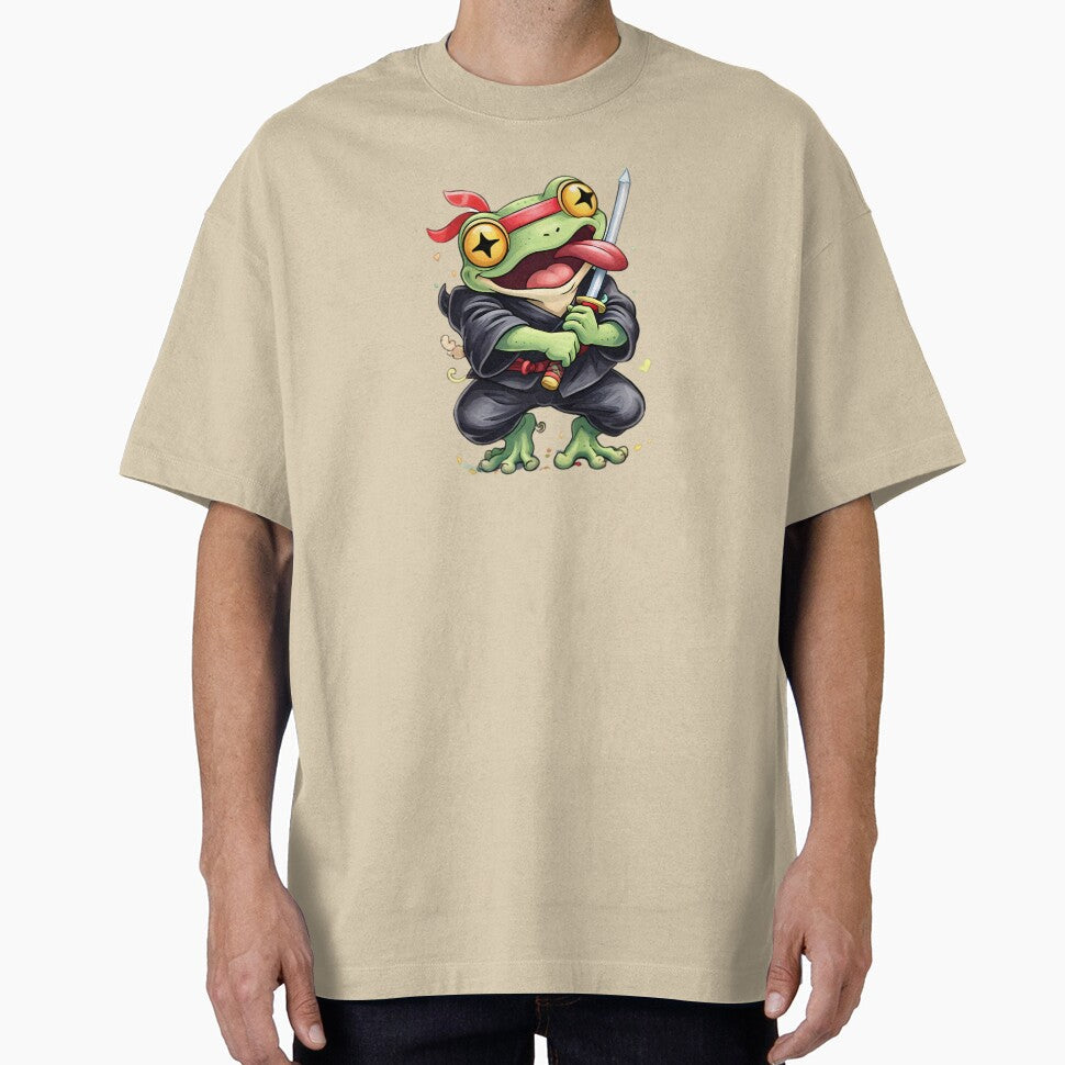 Funny Frog Ninja Kawaii Samurai Cartoon Cute Warrior - Adult & Kids T-Shirts, Sweatshirts & Hoodies apparel design preview 1