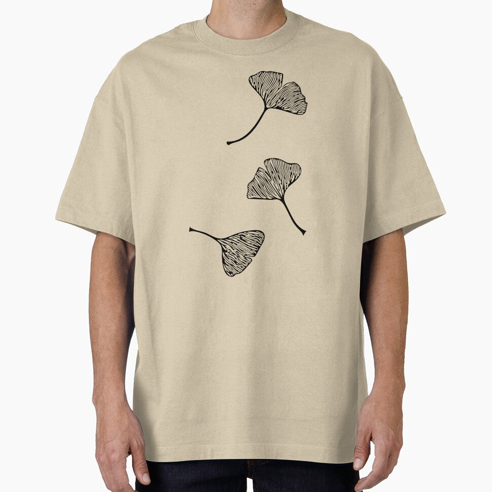 Ginkgo Vector Black on Warm Grey by Beth Thompson - Adult & Kids T-Shirts, Sweatshirts & Hoodies apparel design preview 1