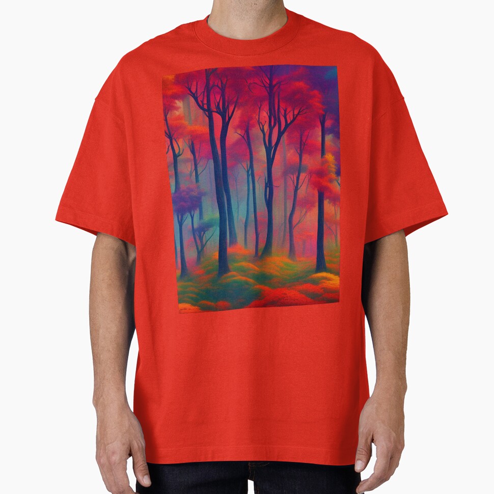Red trees in the forest by brandway - Adult & Kids T-Shirts, Sweatshirts & Hoodies apparel design preview 1