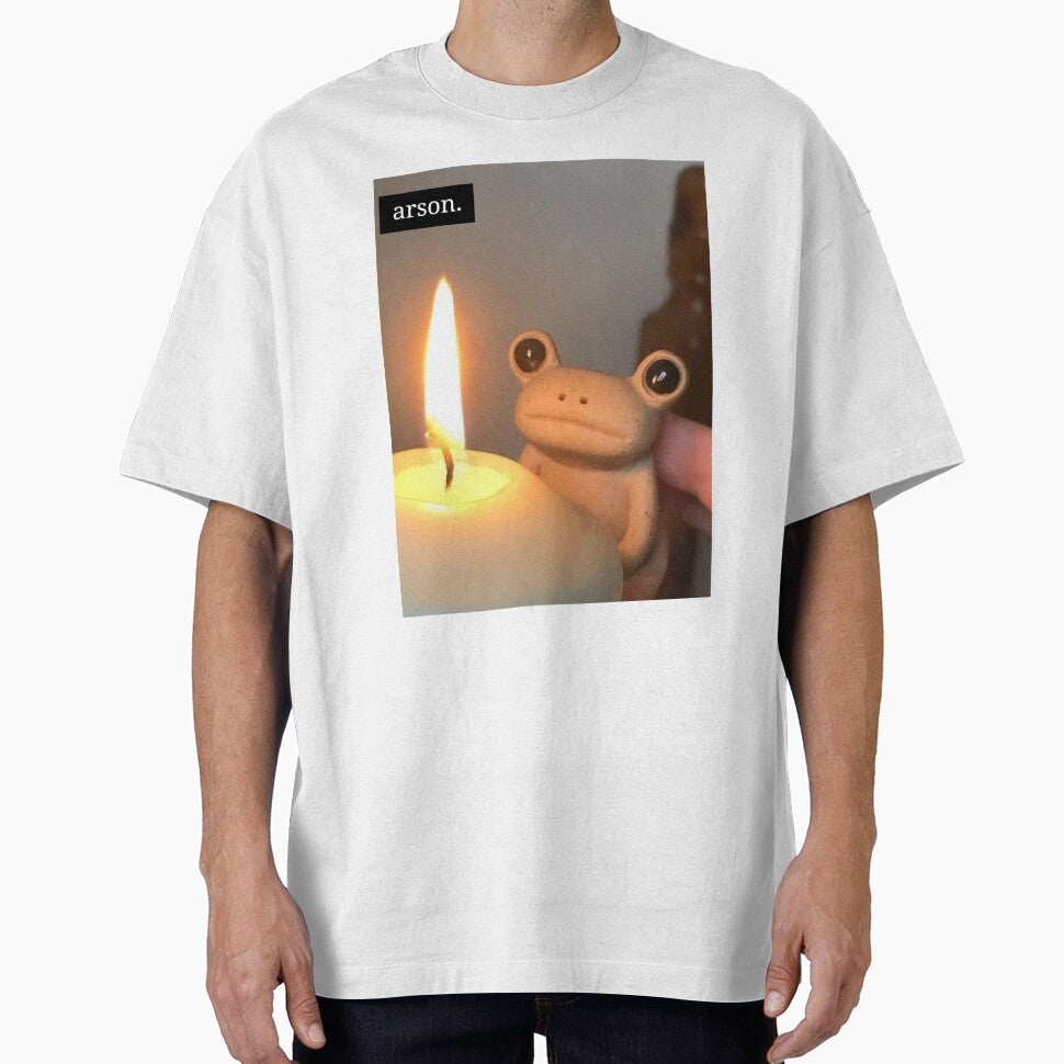 HQ Arson Evil Sad Frog Meme by fomodesigns - Adult & Kids T-Shirts, Sweatshirts & Hoodies apparel design preview 1
