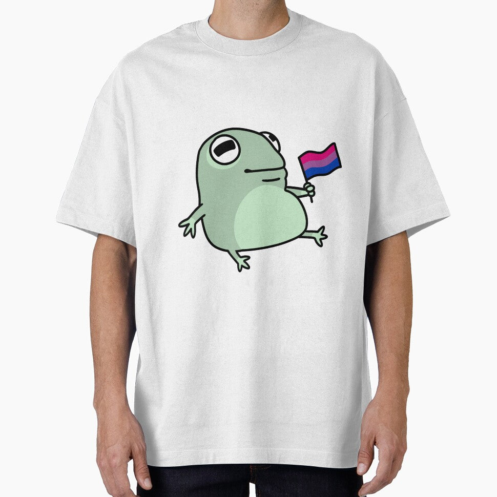 Frog with Bi Flag [OLD] by spadesir - Adult & Kids T-Shirts, Sweatshirts & Hoodies apparel design preview 1