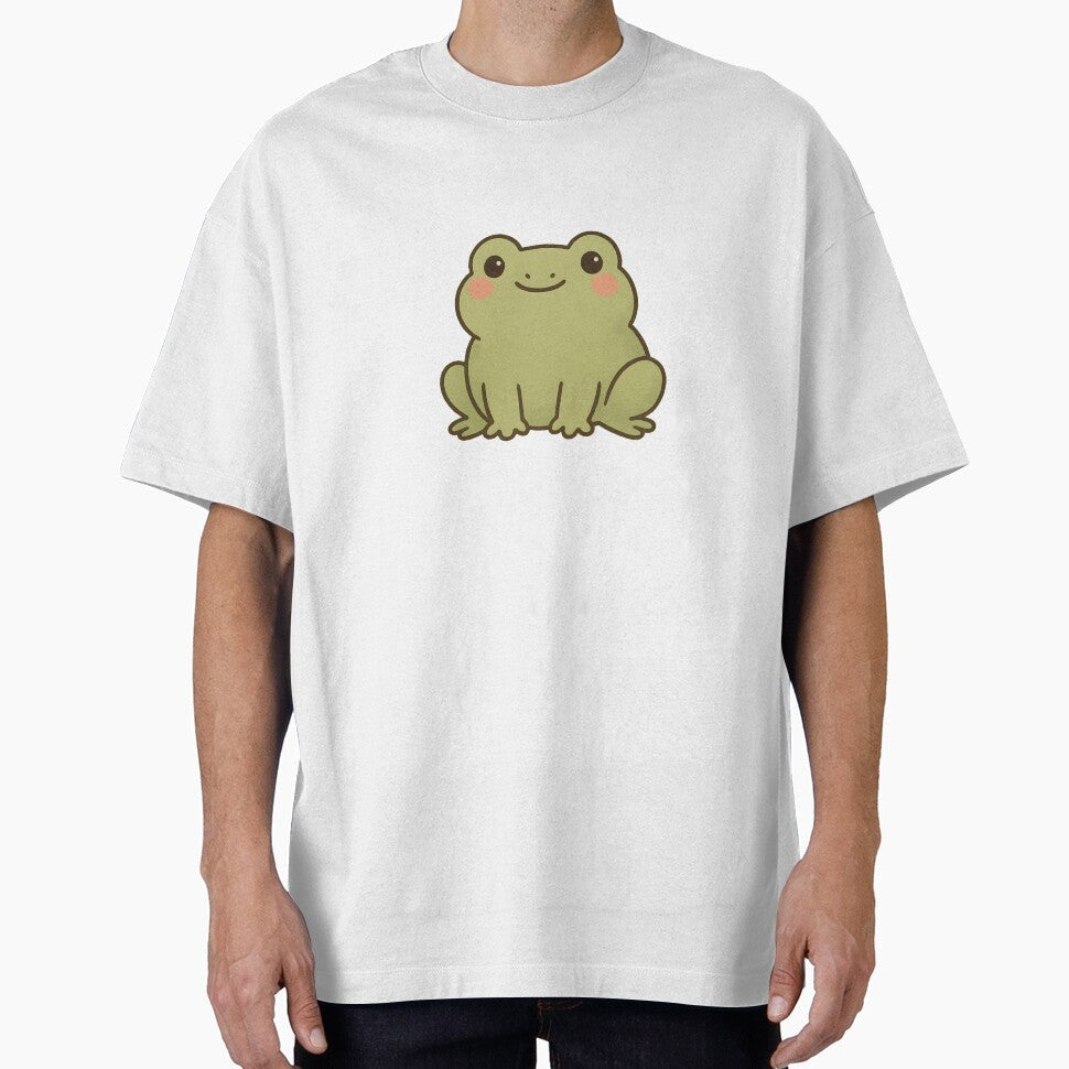 Cute Kawaii Frog Sitting with Blush Cheeks by EriErii - Adult & Kids T-Shirts, Sweatshirts & Hoodies apparel design preview 1