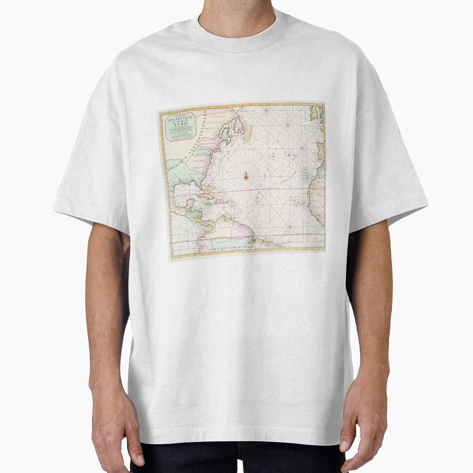Vintage Atlantic Ocean North America Map (1700s) by - Adult & Kids T-Shirts, Sweatshirts & Hoodies apparel design preview 1