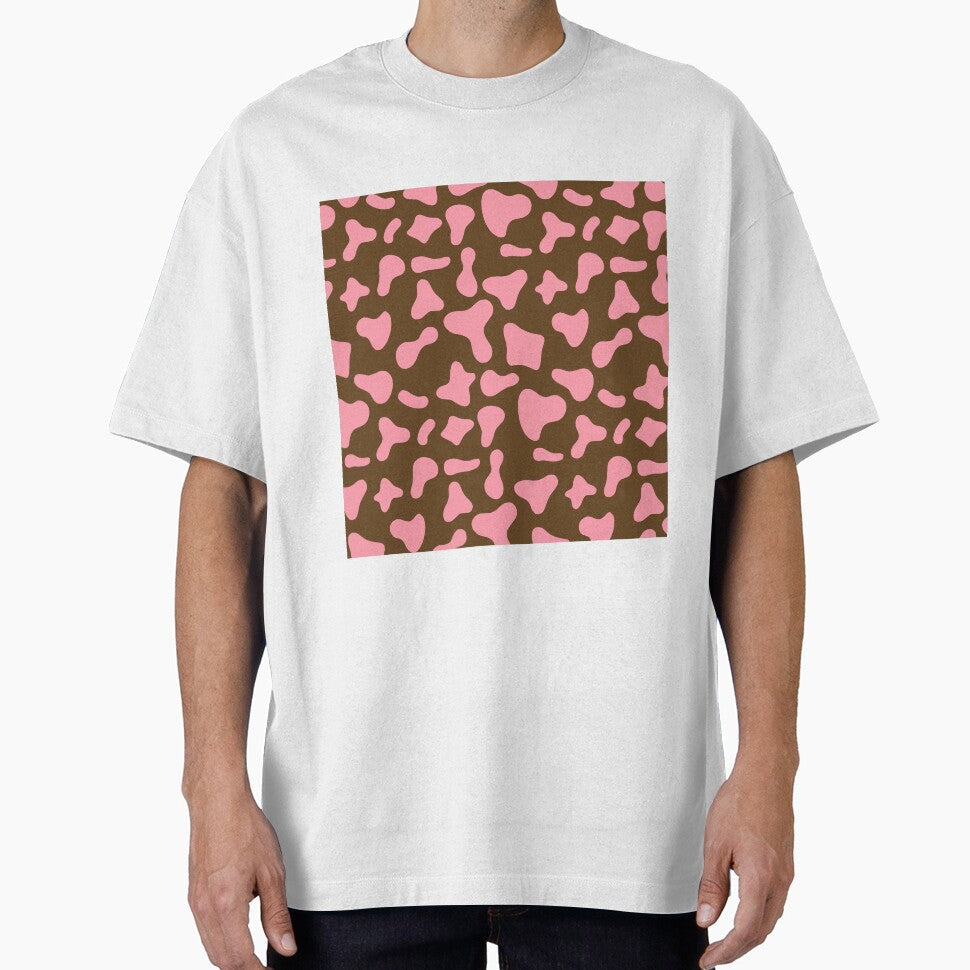Pink Cow Pattern on Brown Holstein by Cow-Print-Stuff - Adult & Kids T-Shirts, Sweatshirts & Hoodies apparel design preview 1