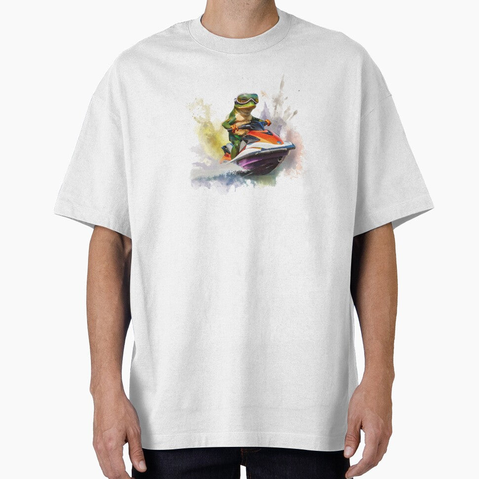 Frog on a water scooter by Chugai - Adult & Kids T-Shirts, Sweatshirts & Hoodies apparel design preview 1