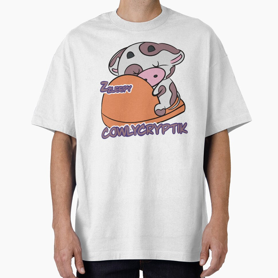 CowlyCryptik Sleepy Chibi Cow Brown by - Adult & Kids T-Shirts, Sweatshirts & Hoodies apparel design preview 1