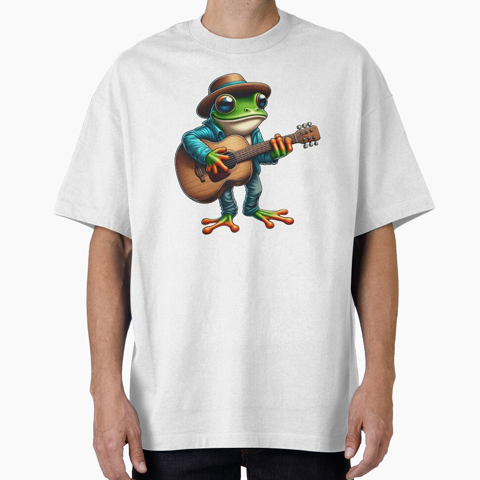 Charming Frog Guitarist Illustration Music Meets - Adult & Kids T-Shirts, Sweatshirts & Hoodies apparel design preview 1