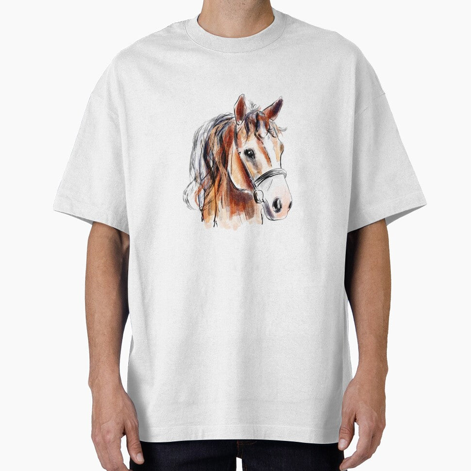 Watercolor horse.Horse head drawing by hjstudioo - Adult & Kids T-Shirts, Sweatshirts & Hoodies apparel design preview 1