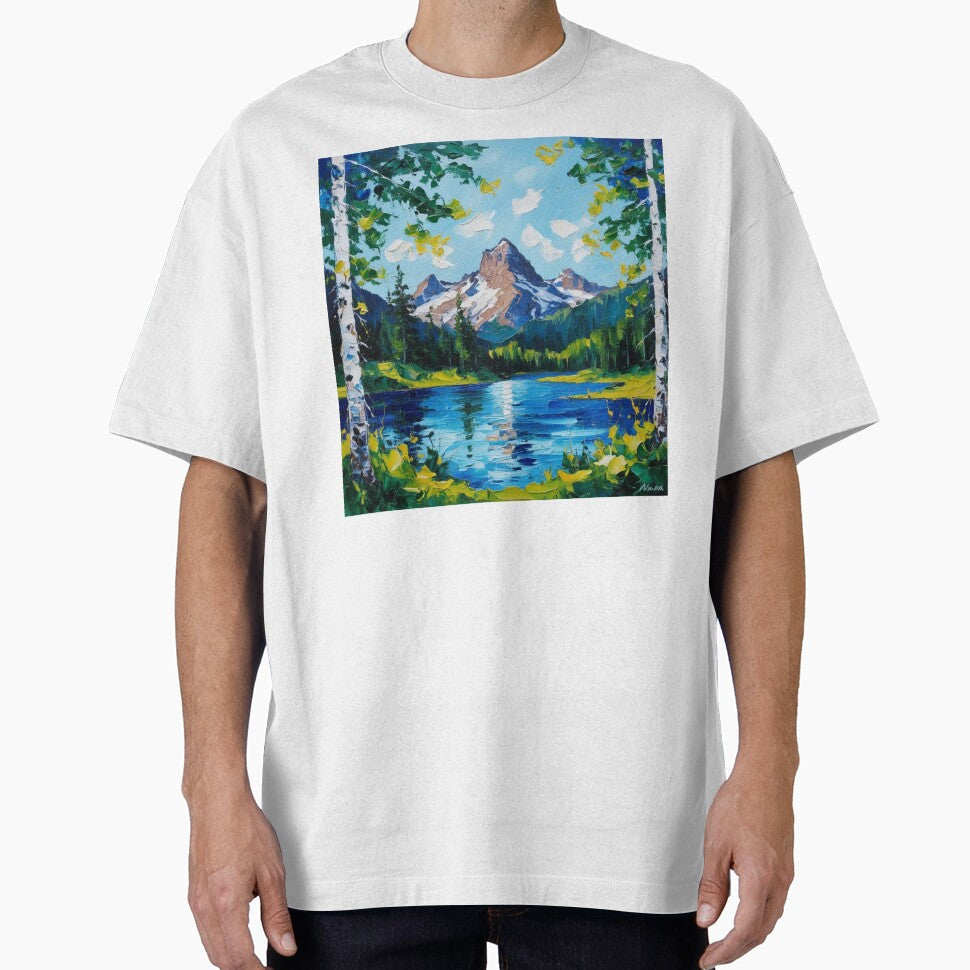 Contemporary Peak Mountain Art by Forest Aura Vibes - Adult & Kids T-Shirts, Sweatshirts & Hoodies apparel design preview 1