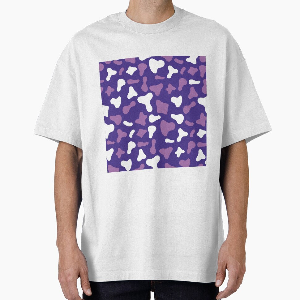 Violet White Cow Pattern On Purple Holstein by - Adult & Kids T-Shirts, Sweatshirts & Hoodies apparel design preview 1
