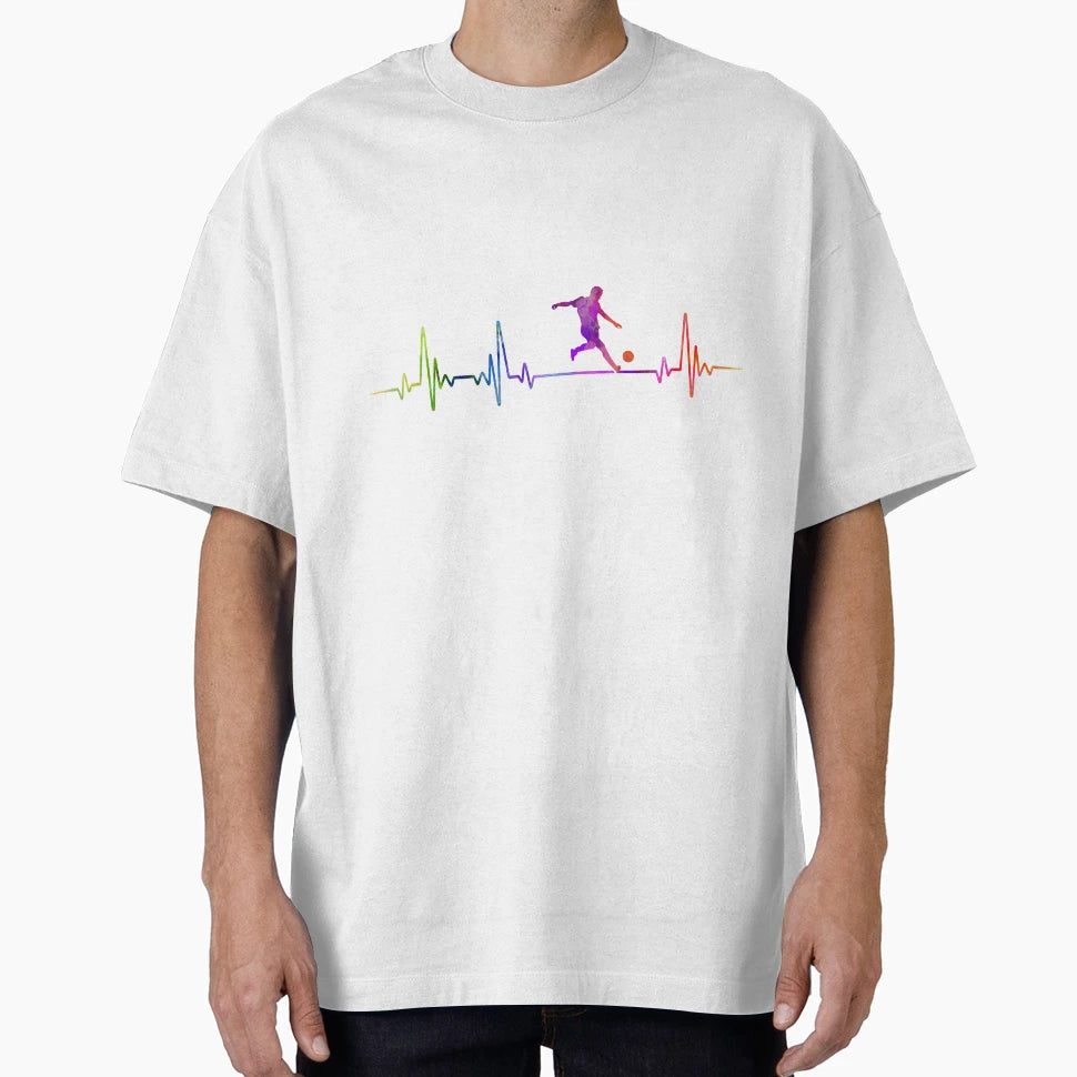 Soccer Heartbeat Watercolor T-Shirt - Fun Novelty Design Men Women - T-Shirt, Sweatshirt, Hoodie