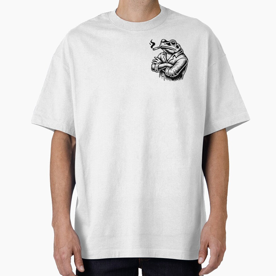 Smoking Frog Cool Vintage Illustration by -DEEWOLF- - Adult & Kids T-Shirts, Sweatshirts & Hoodies apparel design preview 1