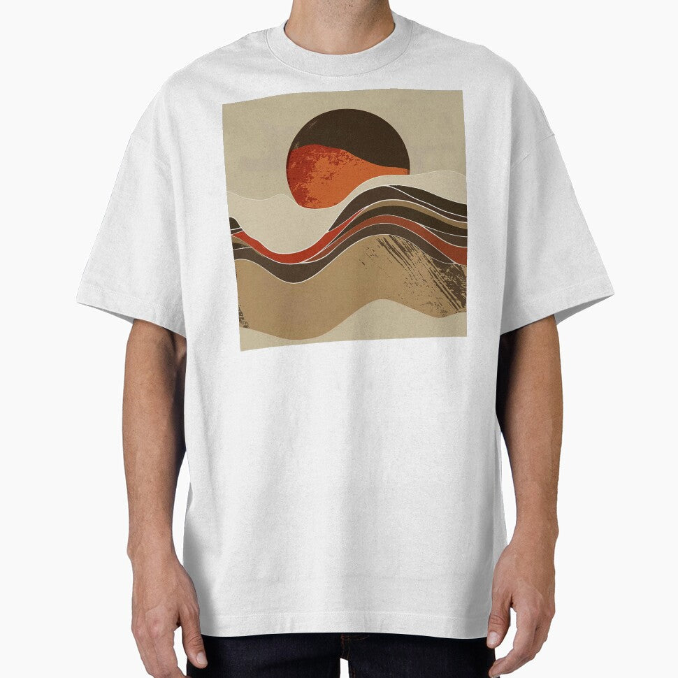 Boho Sunset Over Fantasy Desert Warm Earthtones - Adult & Kids T-Shirts, Sweatshirts & Hoodies apparel design preview 1