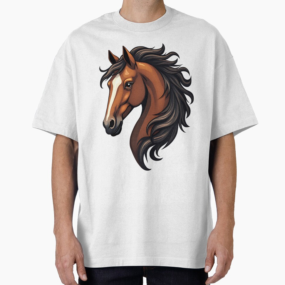 Bay Horse Head Elegant Equestrian Design by Debbie - Adult & Kids T-Shirts, Sweatshirts & Hoodies apparel design preview 1