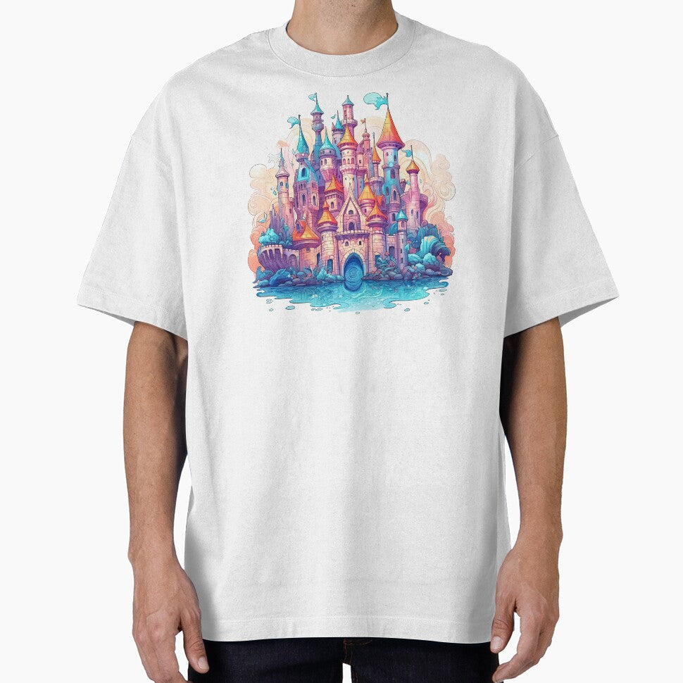 Vivid Painterly Ocean Castle by UtterlyCutterly - Adult & Kids T-Shirts, Sweatshirts & Hoodies apparel design preview 1