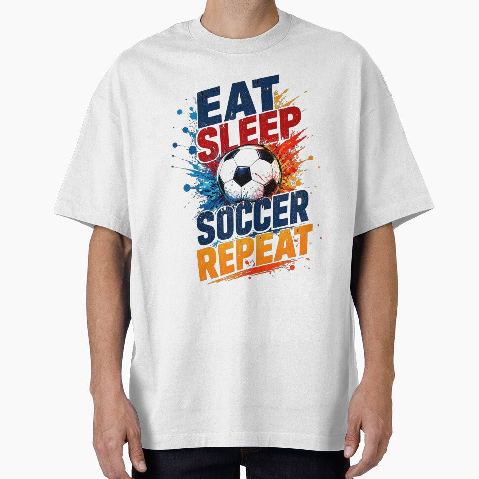 Eat Sleep Soccer Repeat Passion Lifestyle Design by - Adult & Kids T-Shirts, Sweatshirts & Hoodies apparel design preview 1