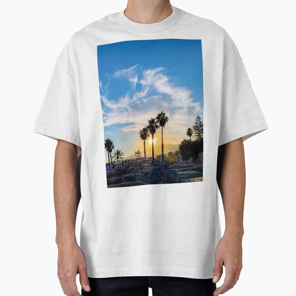 Summer Sunset Sky Palms Silhouette Beach Italy by - Adult & Kids T-Shirts, Sweatshirts & Hoodies apparel design preview 1