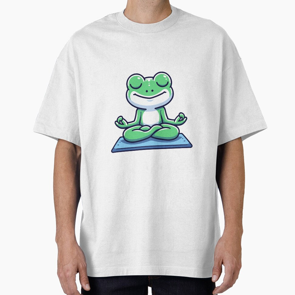 Zen Frog Meditating on Yoga Mat Peaceful and Cute - Adult & Kids T-Shirts, Sweatshirts & Hoodies apparel design preview 1