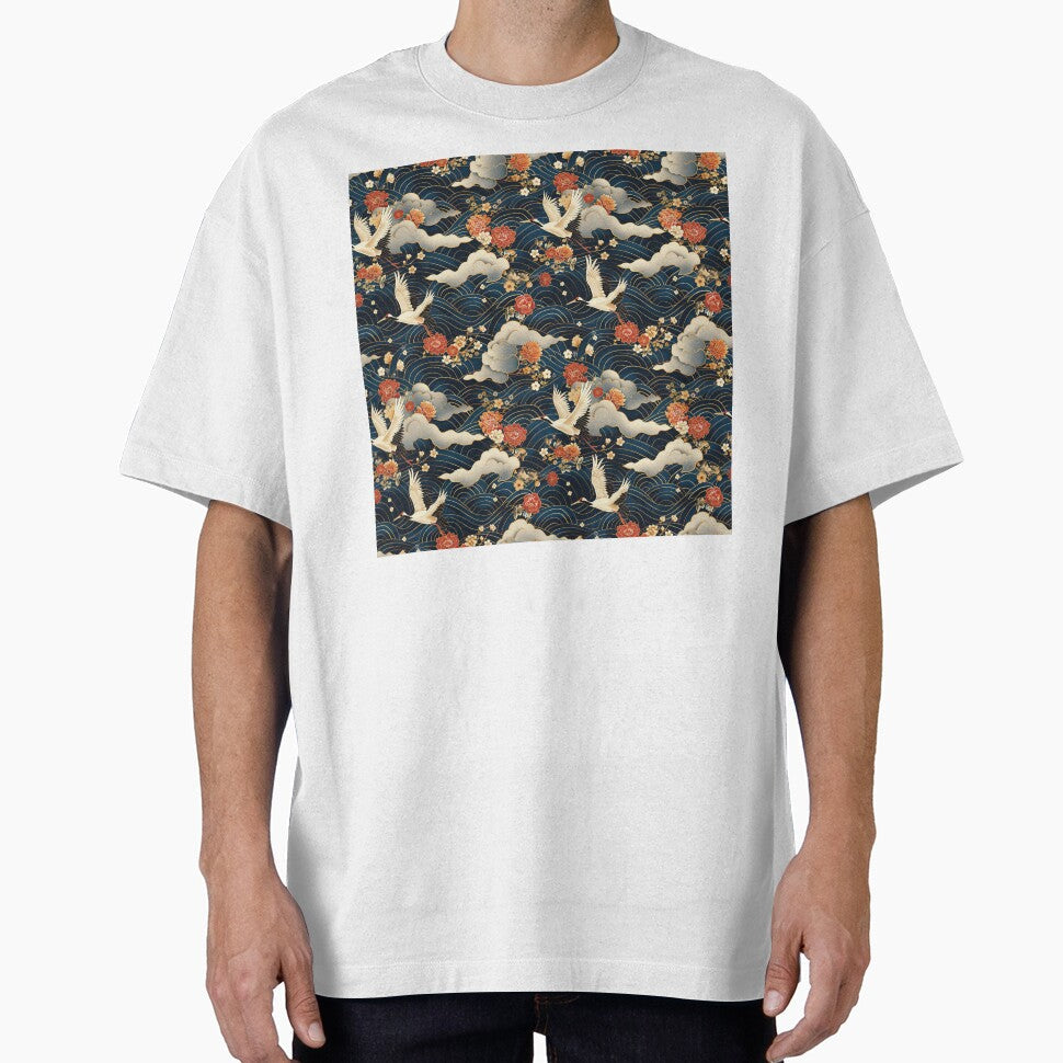Japanese Cranes 1 by GeoGlam - Adult & Kids T-Shirts, Sweatshirts & Hoodies apparel design preview 1