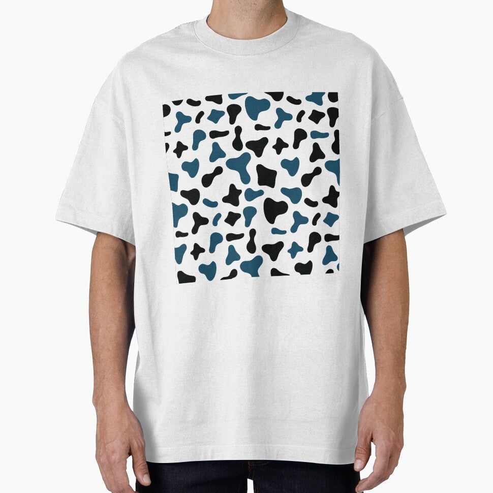 Black Royal Blue Cow Pattern on White Holstein by - Adult & Kids T-Shirts, Sweatshirts & Hoodies apparel design preview 1