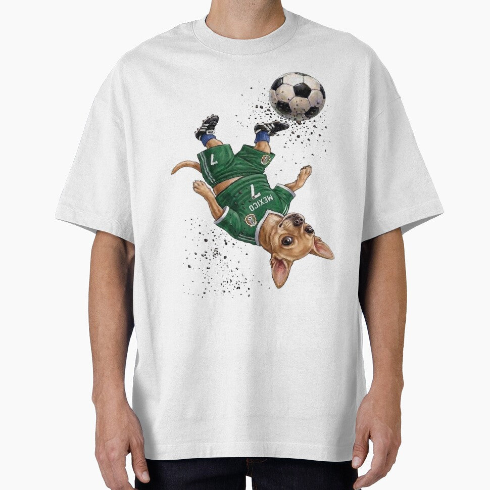 Soccer Chihuahua drop kick by LightPaintress - Adult & Kids T-Shirts, Sweatshirts & Hoodies apparel design preview 1
